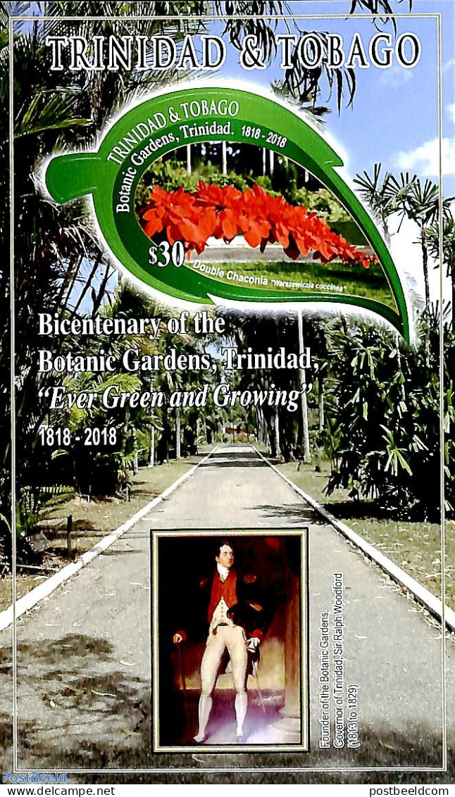 Trinidad & Tobago 2018 Botanic Garden S/s, Mint NH, Nature - Flowers & Plants - Gardens - Trinidad & Tobago (1962-...)