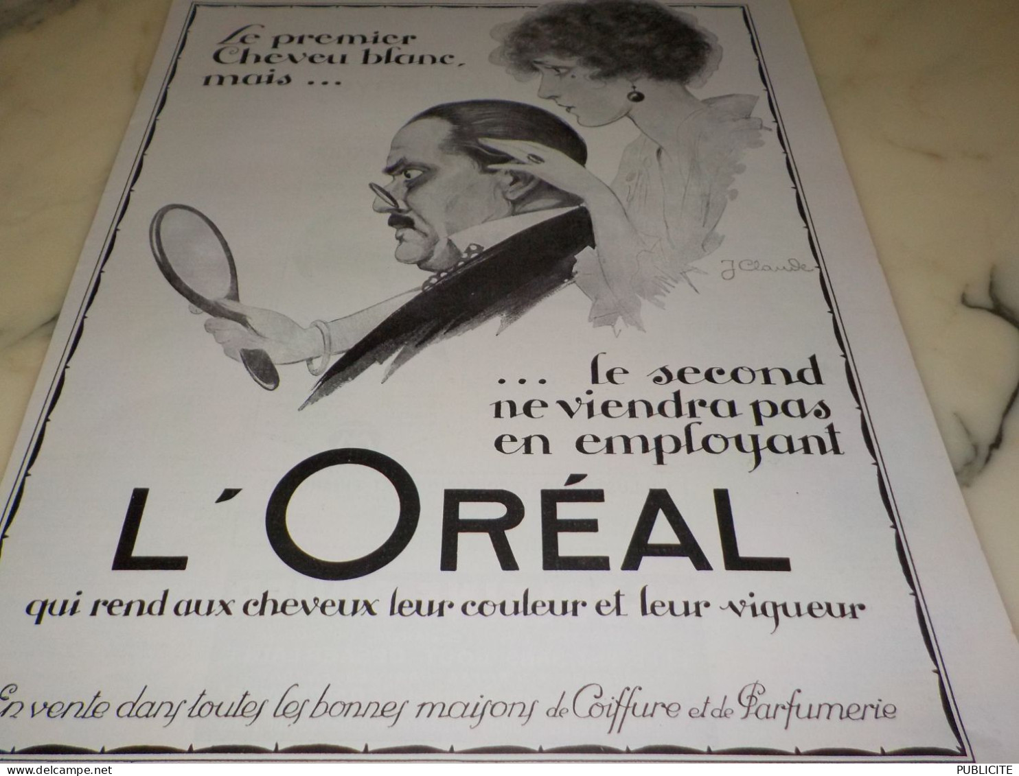 ANCIENNE PUBLICITE  1 ER CHEVEU BLANC  L OREAL 1922 - Autres & Non Classés