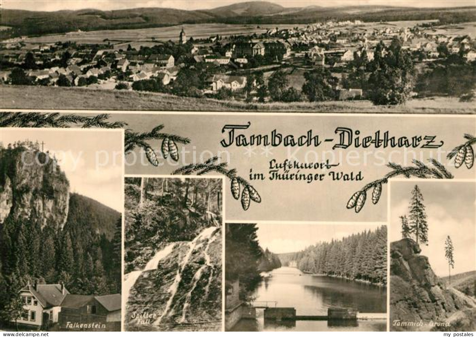 73567188 Tambach-Dietharz Gesamtansicht Falkenstein Wasserfall Tammichgrund Land - Tambach-Dietharz
