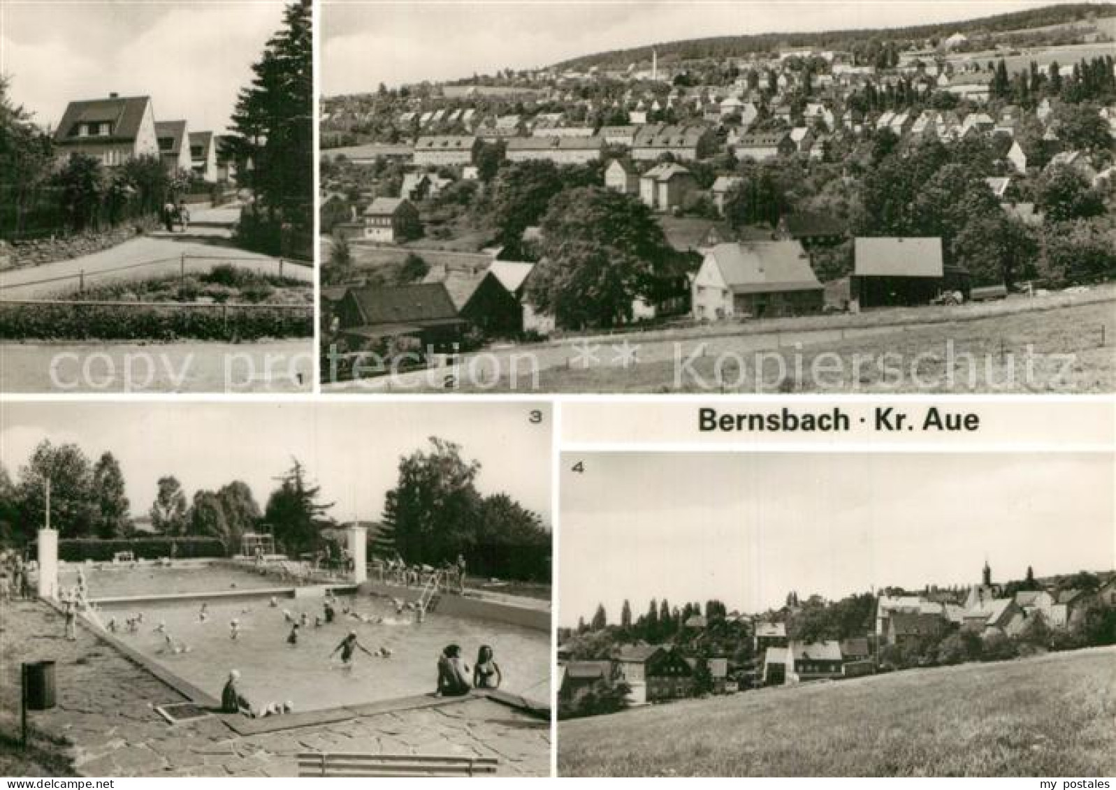 73567136 Bernsbach Siedlerstrasse Uebersicht Freibad Teilansicht Bernsbach - Bernsbach