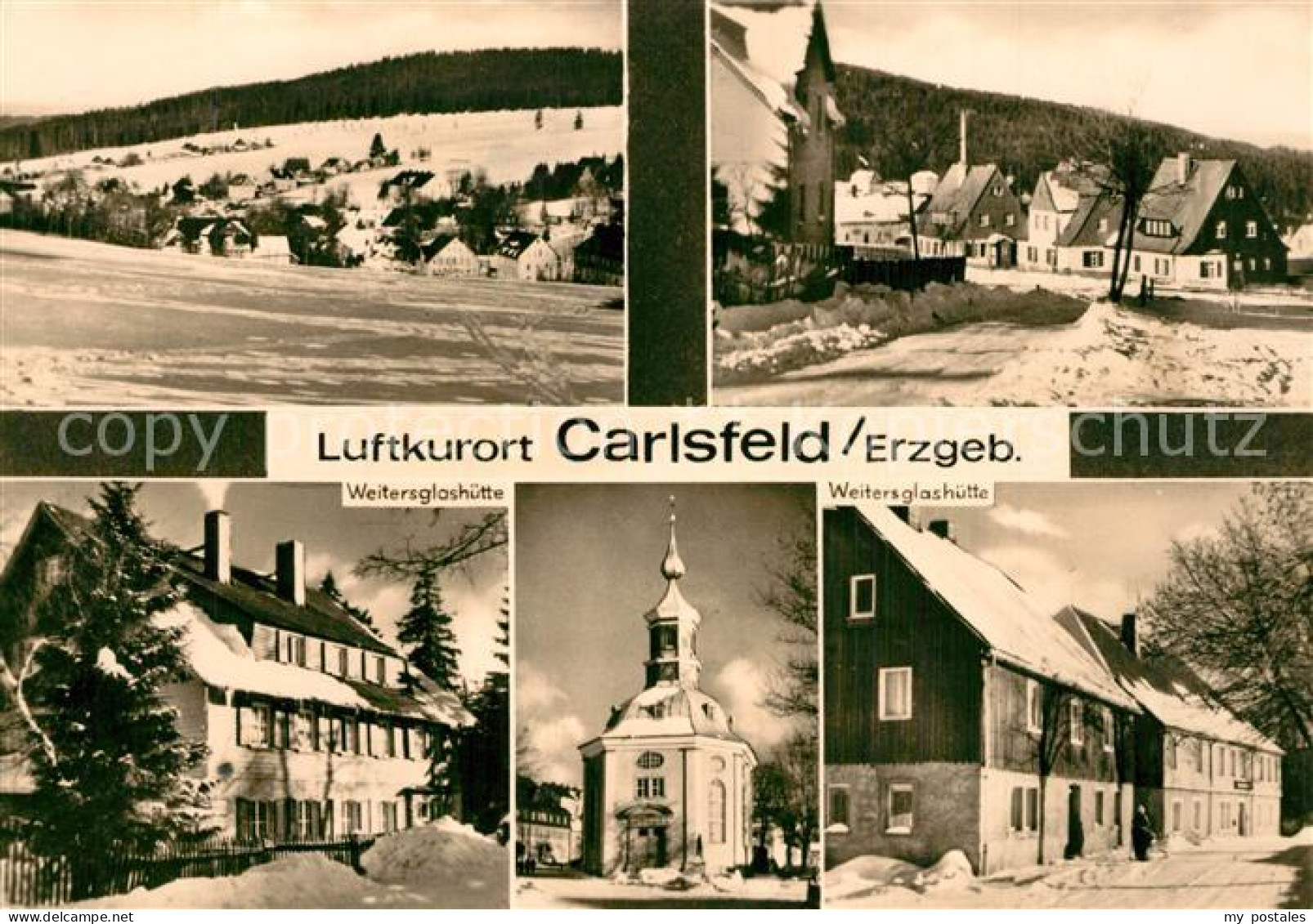 73567078 Carlsfeld Erzgebirge Winterlandschaft Teilansichten Kirche Carlsfeld Er - Eibenstock