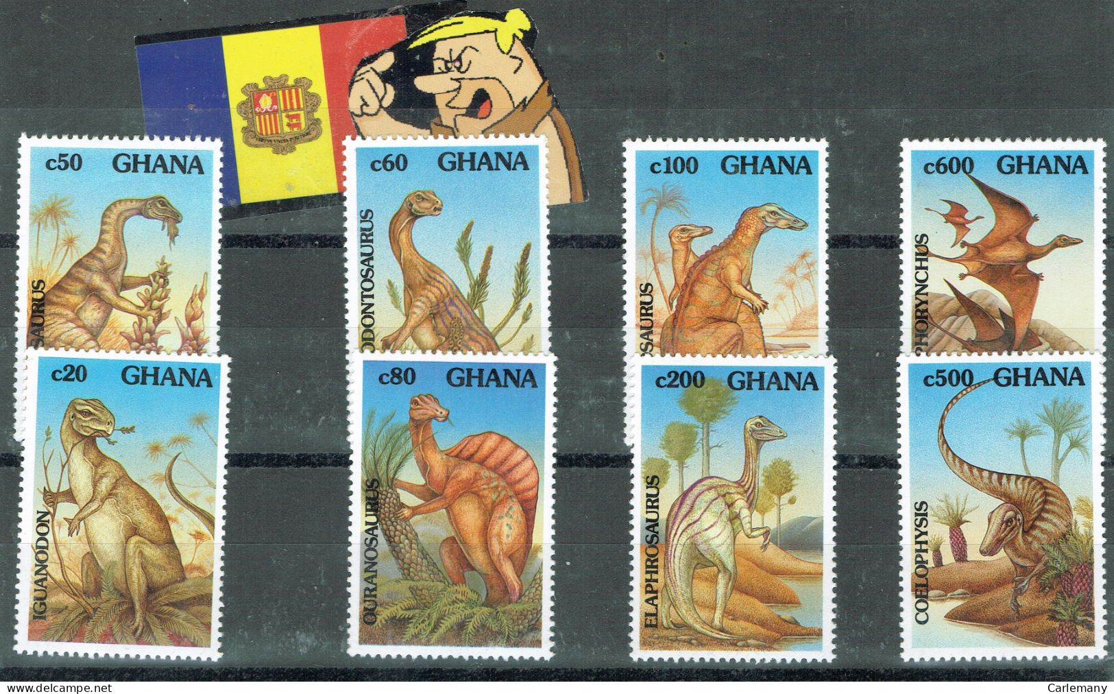 FIL GHANA  SET 8V DINOSAURIOS - Ghana (1957-...)