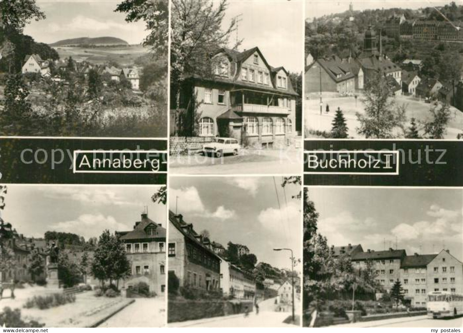 73566413 Annaberg-Buchholz Erzgebirge Teilansichten Handabzug Annaberg-Buchholz - Annaberg-Buchholz