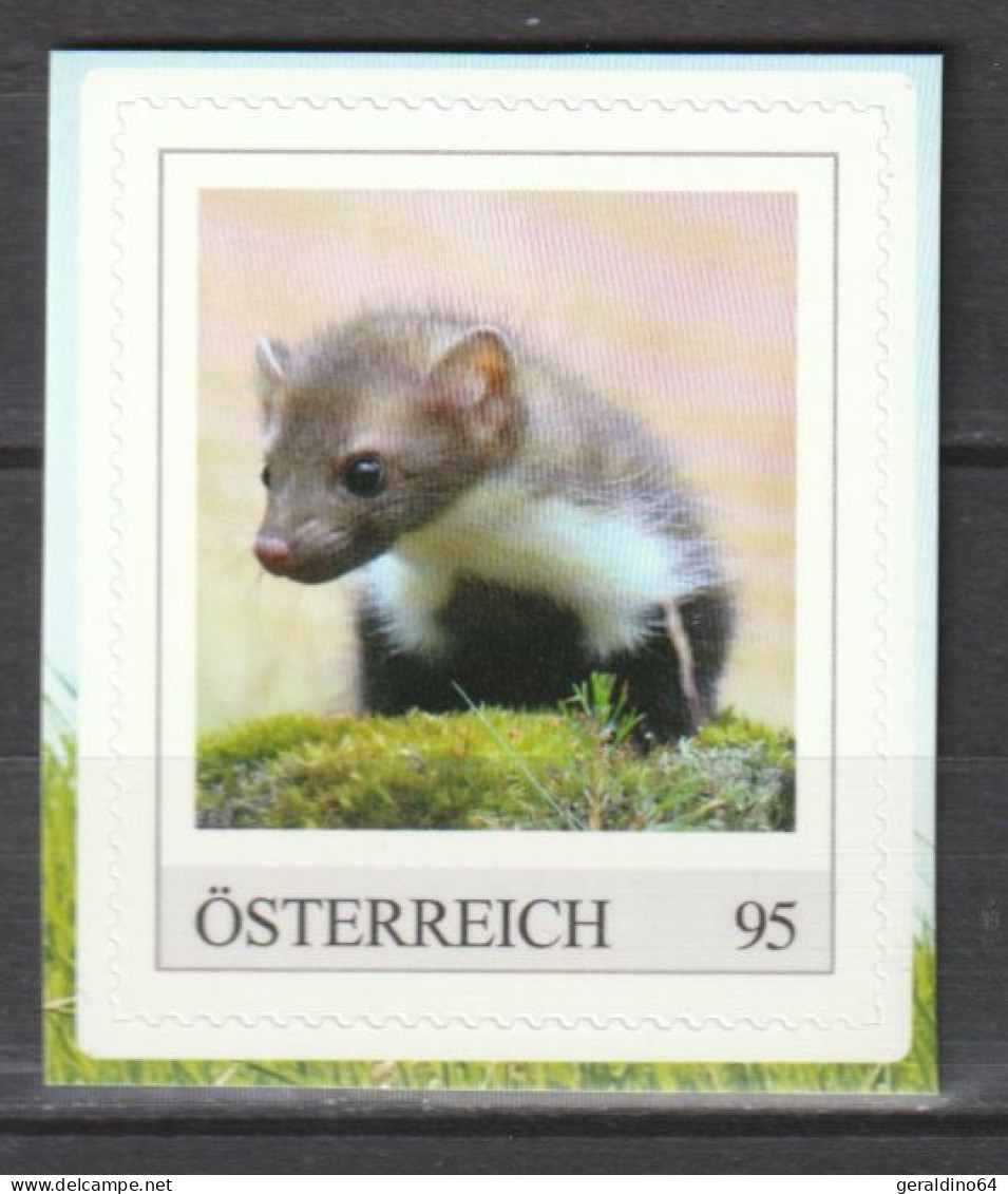 Österreich Personalisierte BM Tiere Im Garten Marder ** Postfrisch Selbstklebend - Timbres Personnalisés