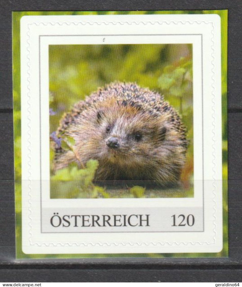 Österreich Personalisierte BM Tiere Im Garten Igel ** Postfrisch Selbstklebend - Personalisierte Briefmarken