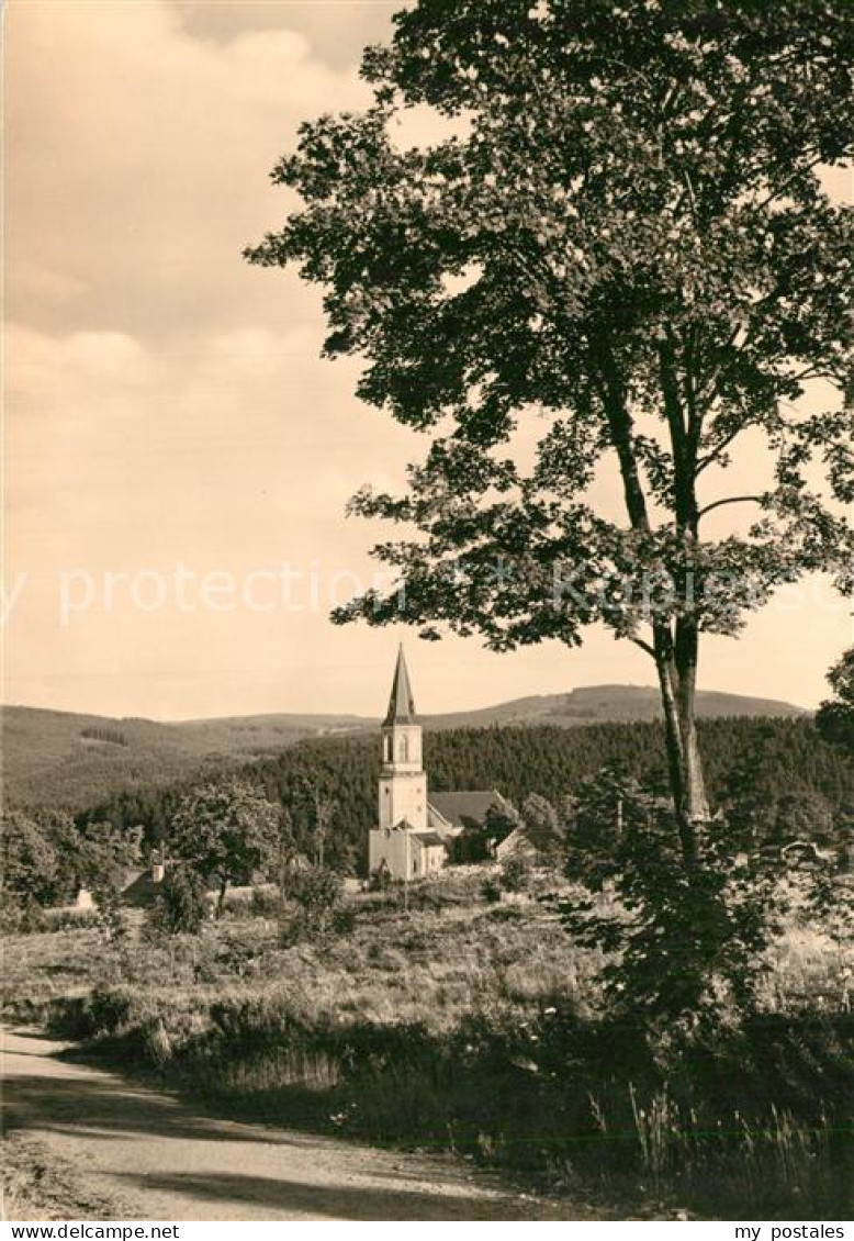 73566357 Johanngeorgenstadt Blick Zur Stadtkirche Im Hintergrund Der Plattenberg - Johanngeorgenstadt