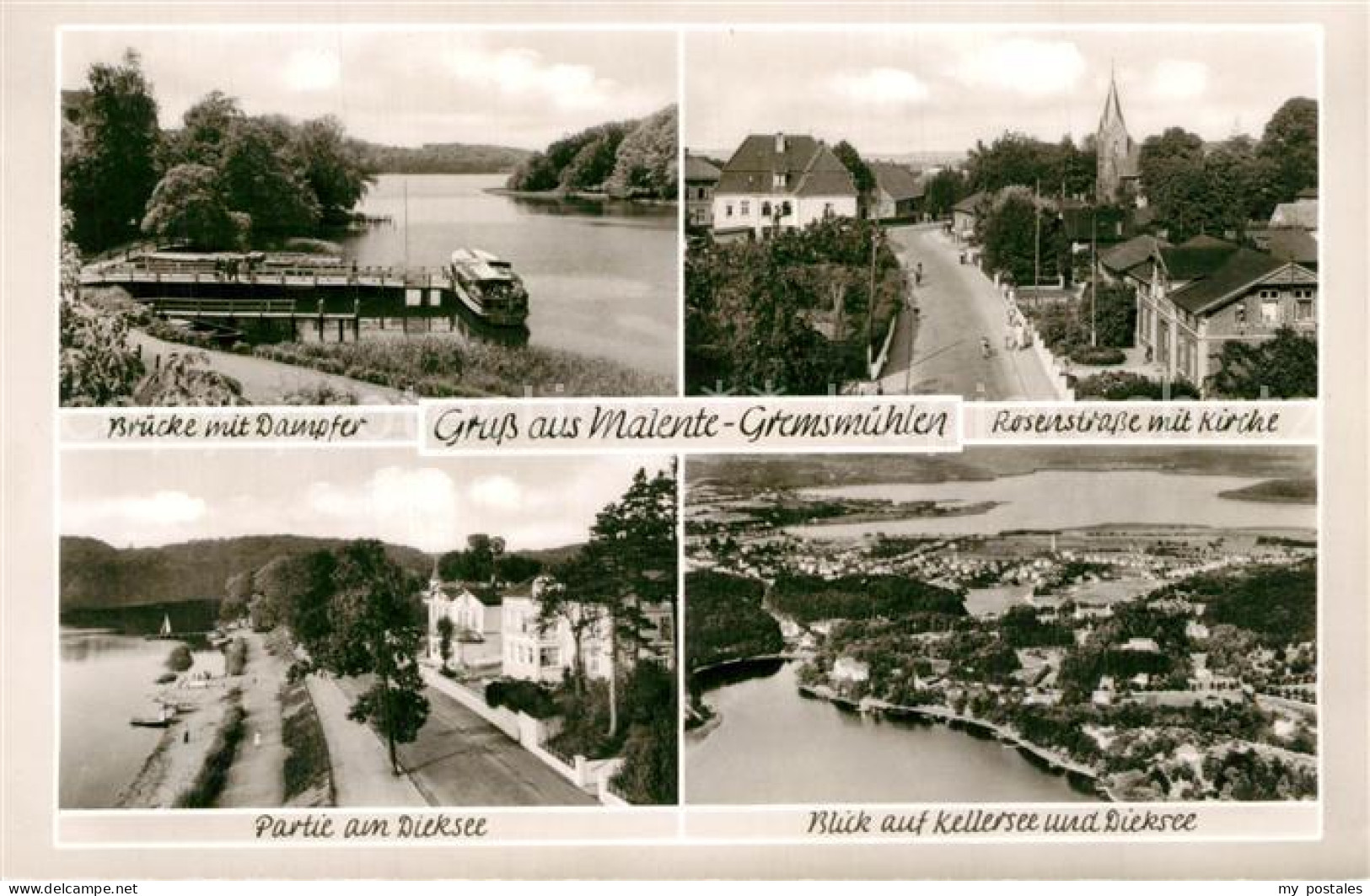 73565633 Malente-Gremsmuehlen Bruecke Mit Dampfer Rosenstr Mit Kirche Partie Am  - Malente-Gremsmuehlen