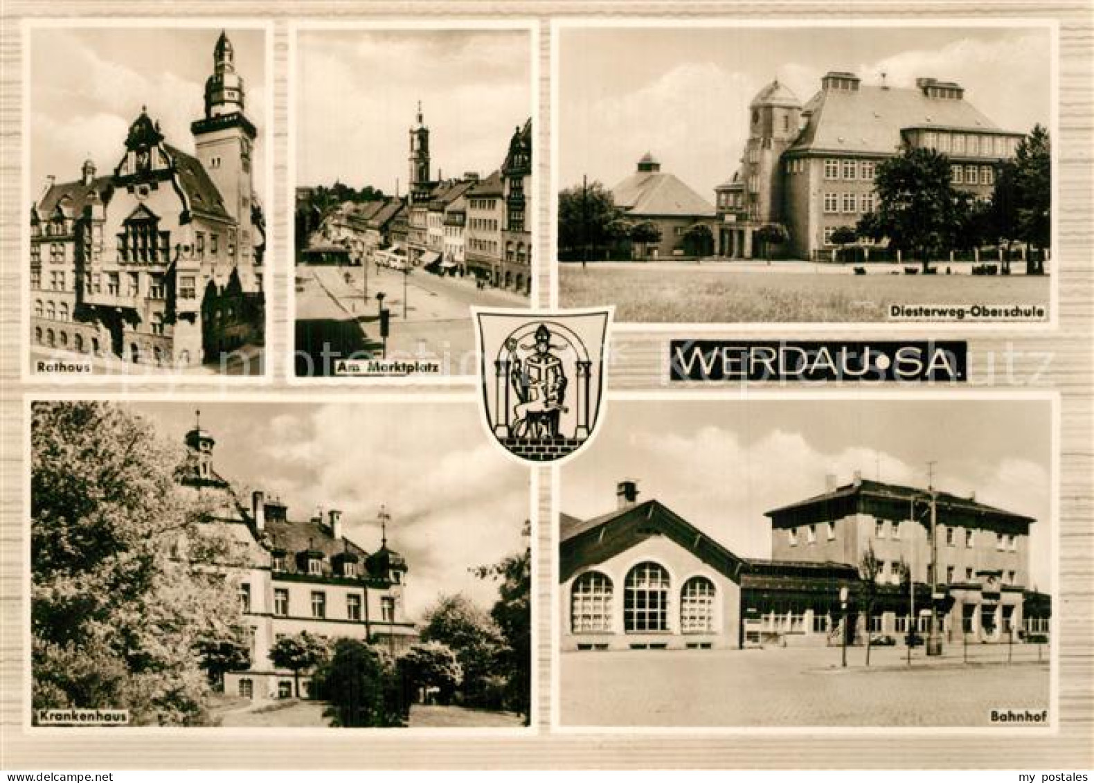 73565449 Werdau Sachsen Rathaus Marktplatz Diesterweg Oberschule Bahnhof Kranken - Werdau