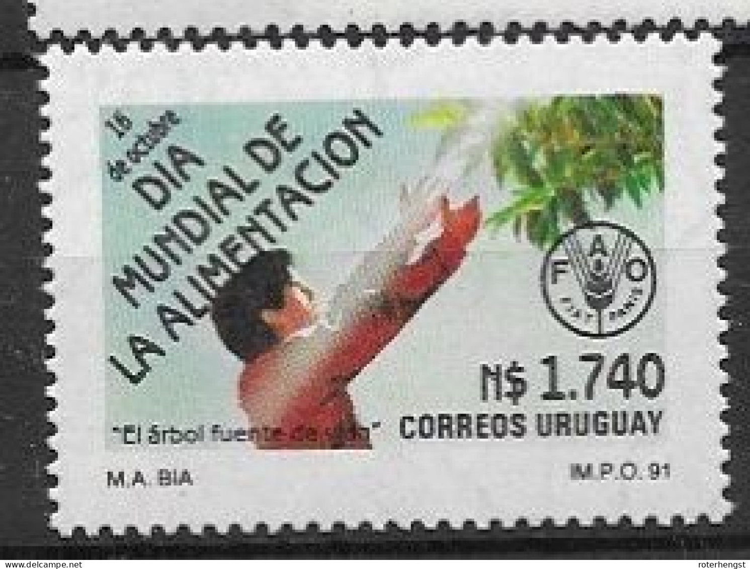 Uruguay Mnh ** 1991 FAO UN ONU - Uruguay