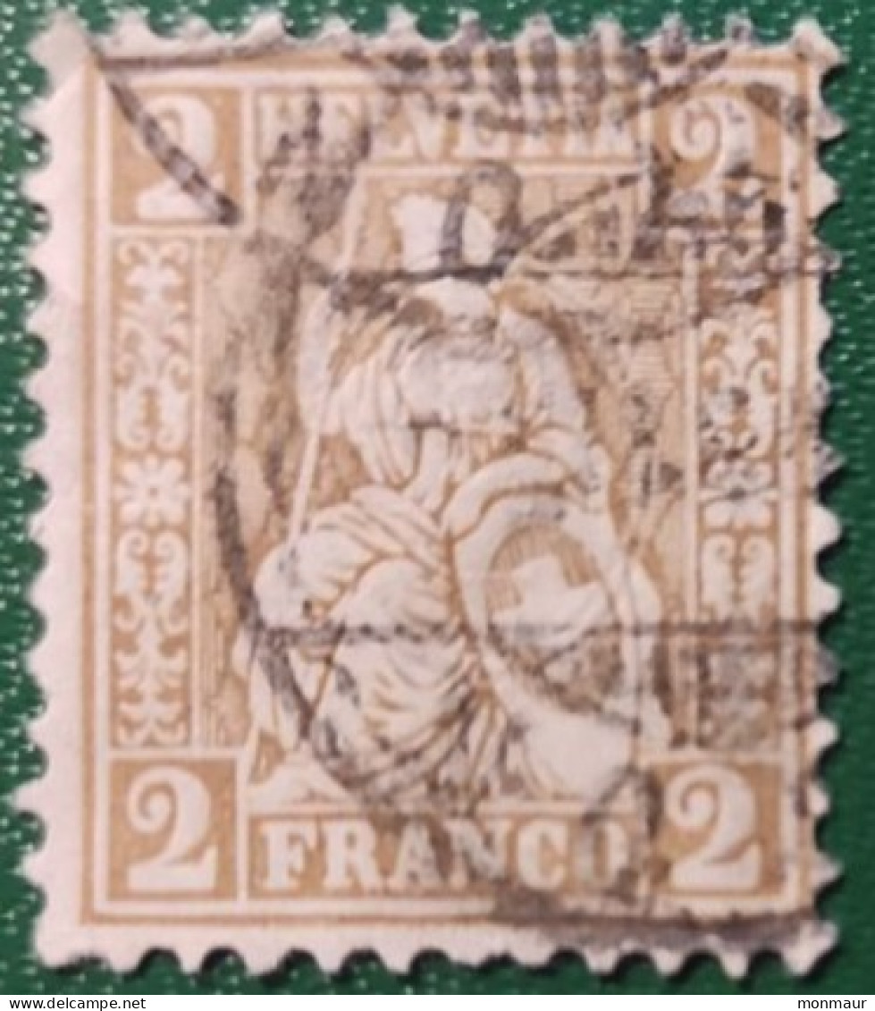 SVIZZERA 1867 HELVETIA SEDUTA  2c - Used Stamps