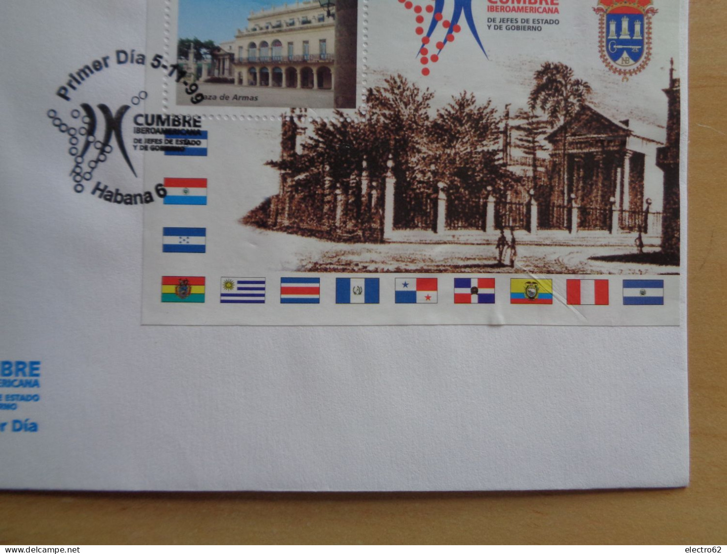 Cuba édifices De La Plaza De Armas Place D'armes 9 Sommet De Chefs D'état FDC Primer Dia N°158 1999 - FDC