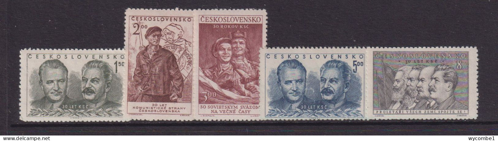 CZECHOSLOVAKIA  - 1951  Communist Party Set   Never Hinged Mint - Unused Stamps