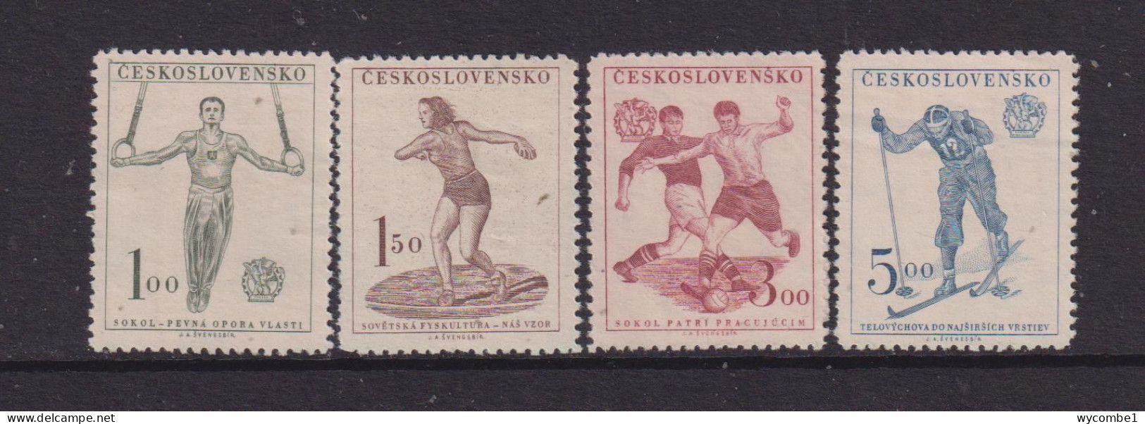 CZECHOSLOVAKIA  - 1951  Sokol Congress Sports Set   No Gum Mint - Unused Stamps