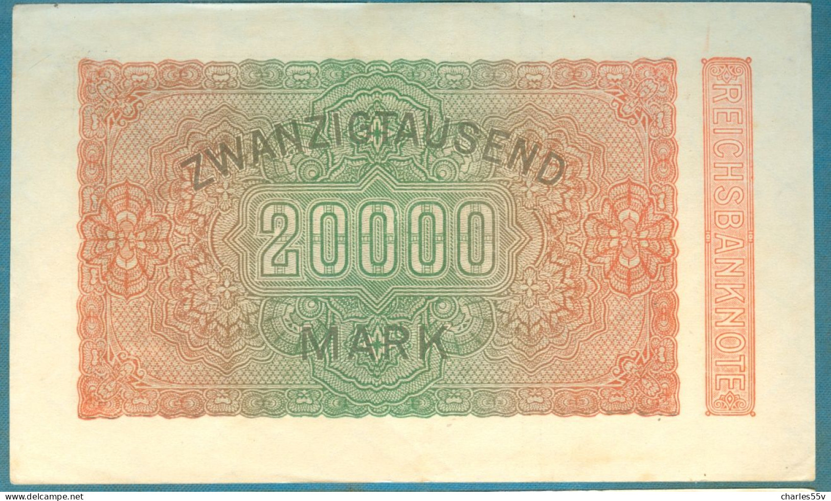20000 Mark 20.2.1923 Serie V-BR Wmk."Gitter Mit 8" - 20000 Mark