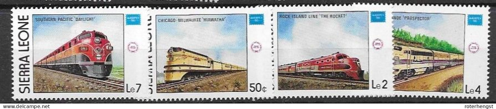 Sierra Leone Train Set Mnh ** 1986 13 Euros - Sierra Leone (1961-...)