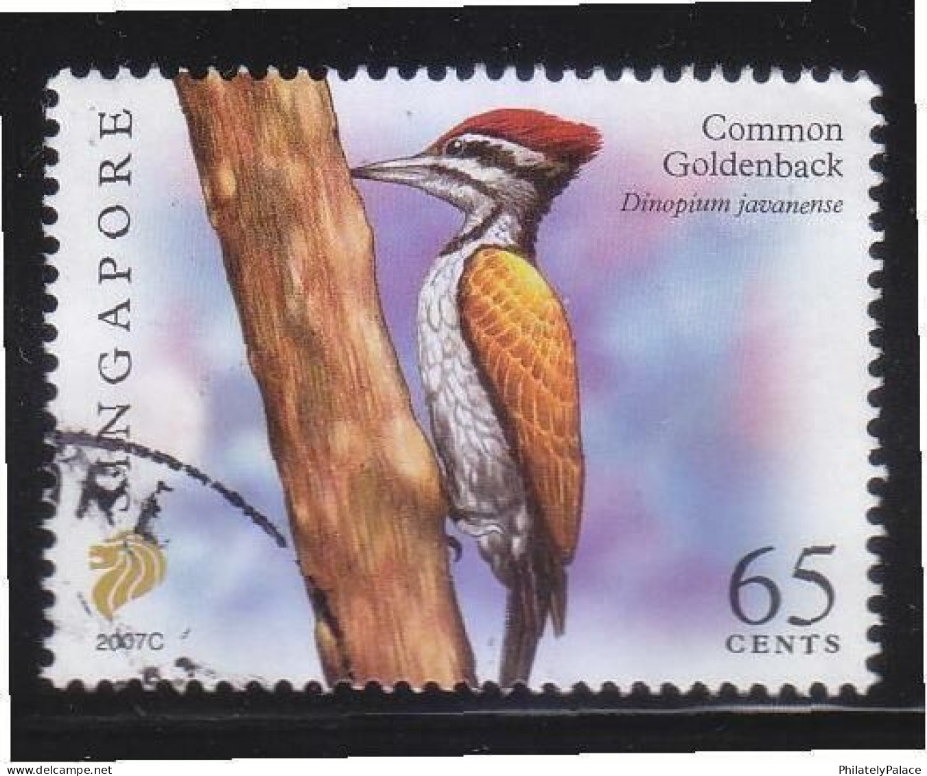SINGAPORE 2007 COMMON GOLDENBACK, BIRD, $0.65 2ND RE-PRINT (2007C) 1 STAMP IN FINE USED (**) - Singapore (1959-...)