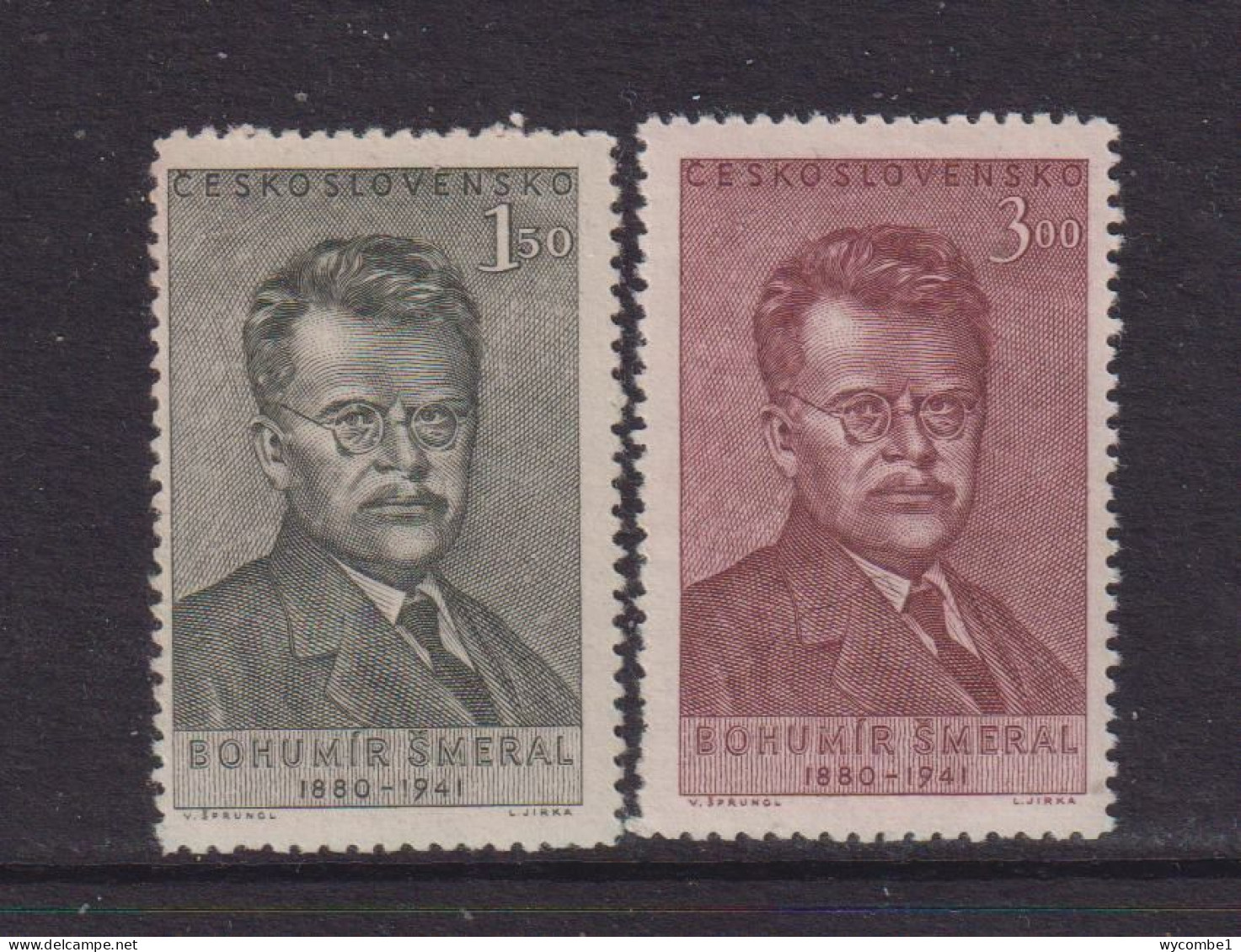 CZECHOSLOVAKIA  - 1951  Smeral Set   Never Hinged Mint - Unused Stamps