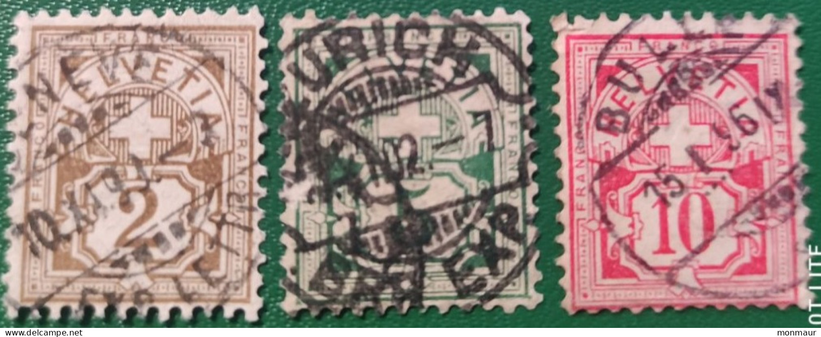 SVIZZERA 1905  STEMMI HELVETIA  2-5-10c - Gebraucht