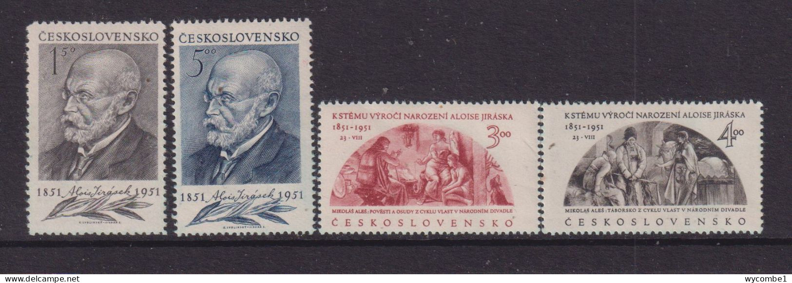 CZECHOSLOVAKIA  - 1951  Jirasek Set   Lightly Hinged Mint - Unused Stamps