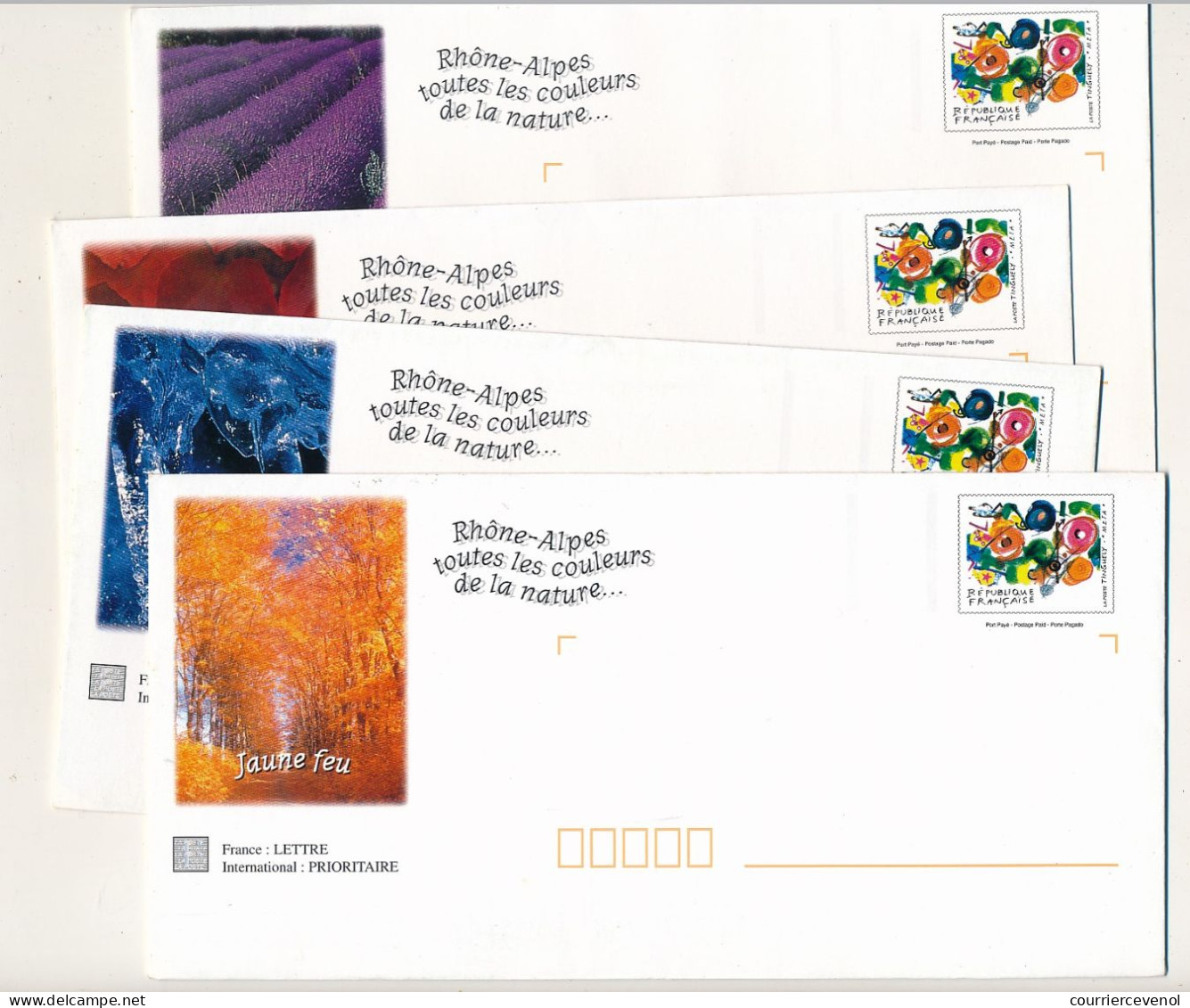 5 Enveloppes PAP Illustrées - RHONE ALPES - Toutes Les Couleurs De La Nature - Neuves - Prêts-à-poster:Stamped On Demand & Semi-official Overprinting (1995-...)