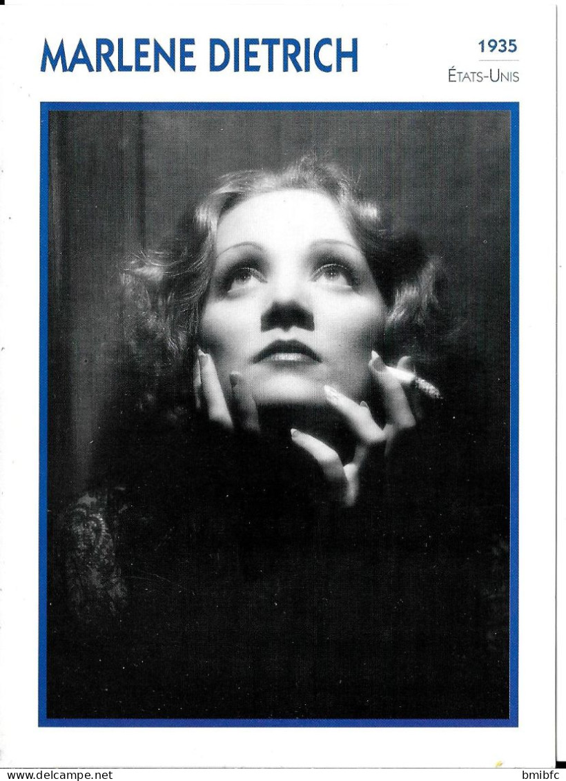 Thème Cinéma (acteur-actrice)  - MARLENE DIETRICH     -   Nom Véritable : Maria Magdalena Von Losch - Other & Unclassified