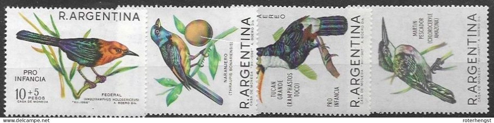 Argentina Mnh ** Birds Set 1967 8 Euros - Ungebraucht