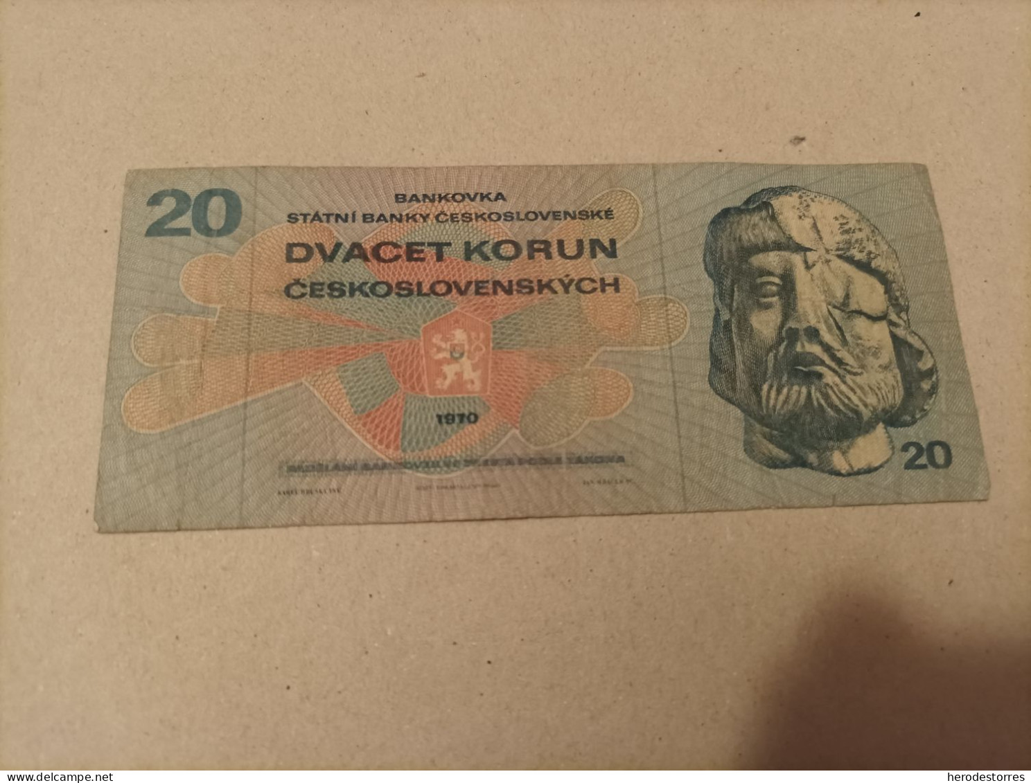 Billete Checoslovaquia, 20 Korun, Año 1970 - Tchécoslovaquie