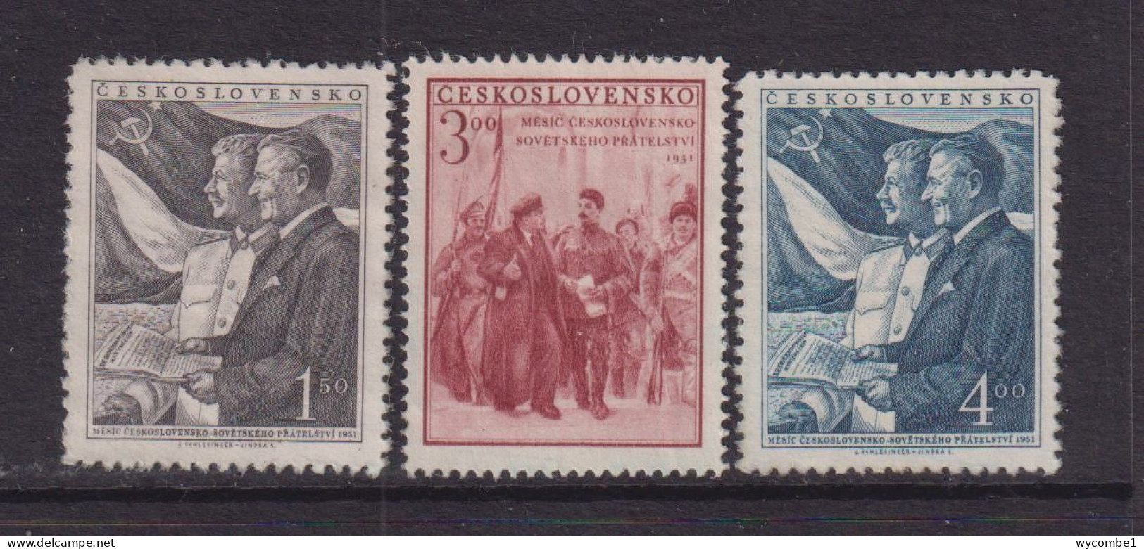 CZECHOSLOVAKIA  - 1951  Soviet Friendship Set   No Gum Mint - Unused Stamps