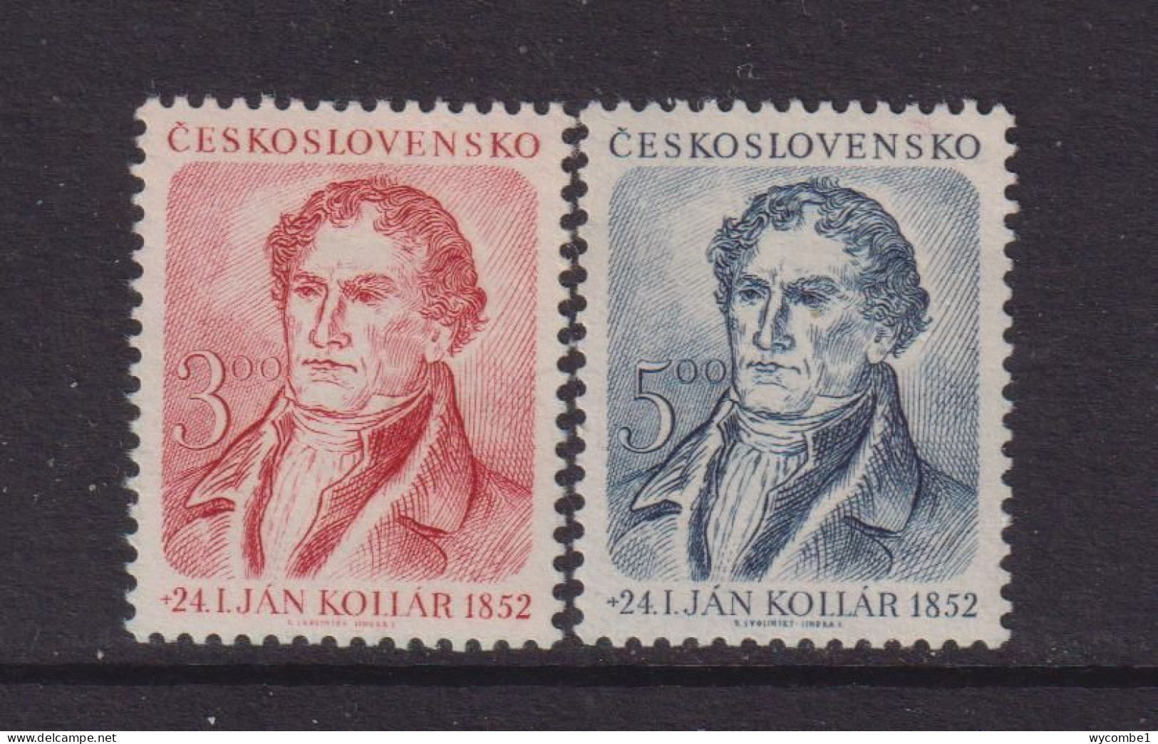 CZECHOSLOVAKIA  - 1952  Kollar Set   Never Hinged Mint - Unused Stamps