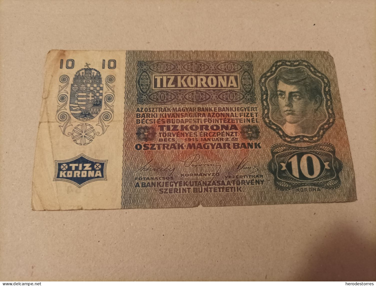 Billete Austria, 10 Kronen Año 1915 - Autriche