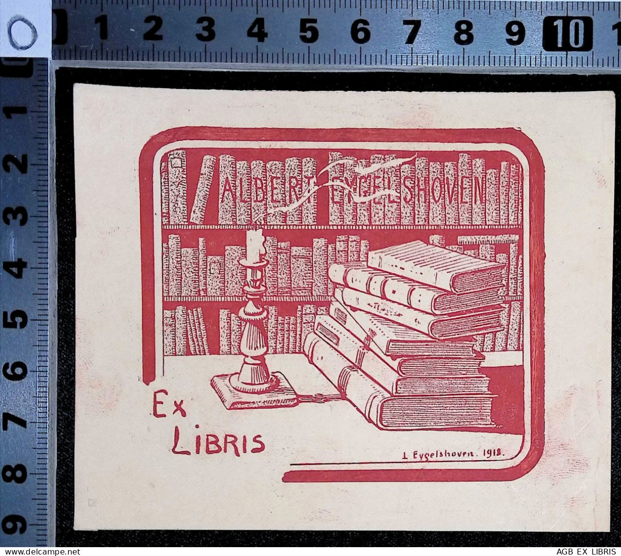 EX LIBRIS LEON EYGELSHOVEN  Per ALBERT EYGELSHOVEN 1918 L4-B01 EXLIBRIS - Ex-libris