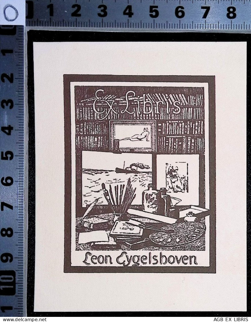 EX LIBRIS LEON EYGELSHOVEN  Per IPSE FECIT L4-B01 EXLIBRIS - Ex-libris