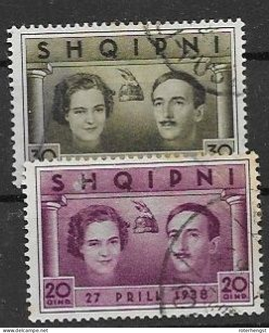 Albania VFU From Sheet 30 Euros 1938 (bottom Stamp With Spot Of Stain/rust Colour) - Albania