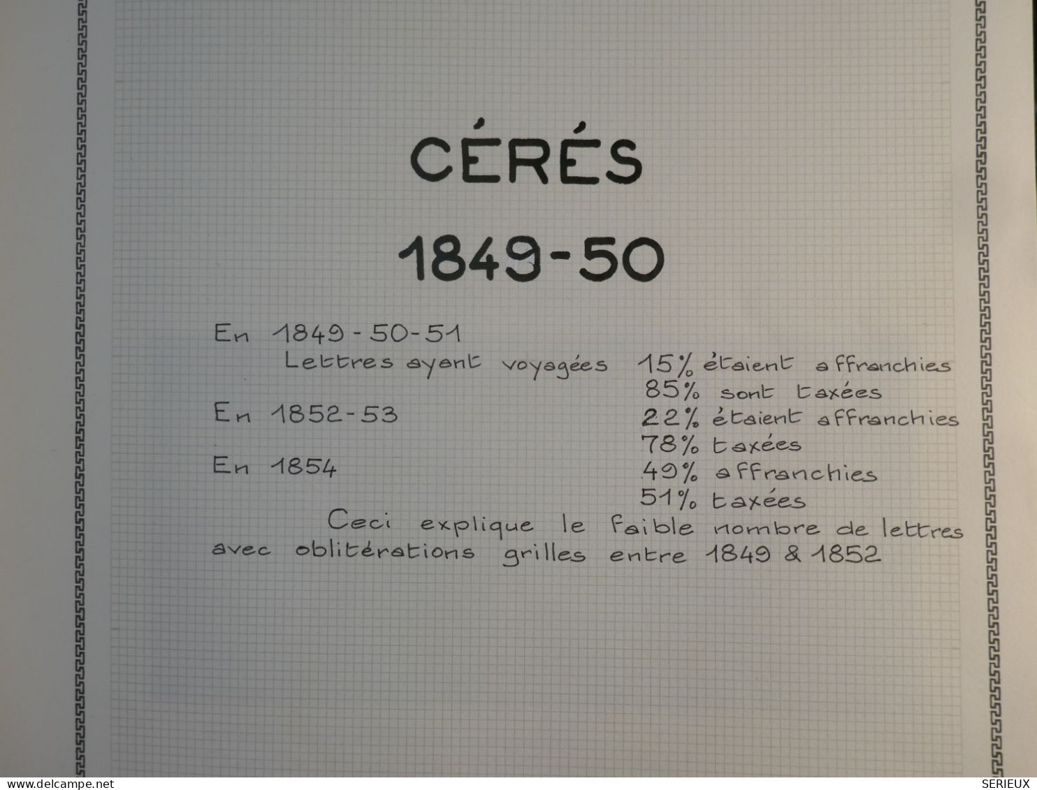 DL10 FRANCE LETTRE  RR 22 7 1850 PETIT BUREAU  ST GEORGE S LOIRE A FONTENAY  +  N°3  + VU BEHR.DISPERSION COLLECTION++ - 1849-1850 Ceres