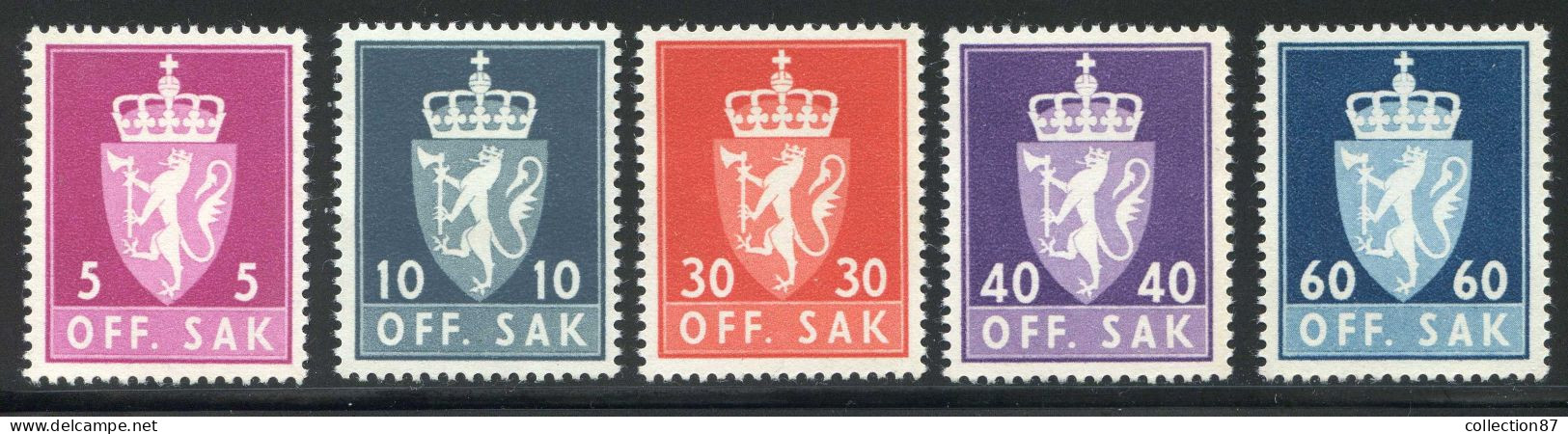 REF 002 > NORVEGE < Service N° 67-68-72-75-80 * * Neuf Luxe - MNH * * - Collections