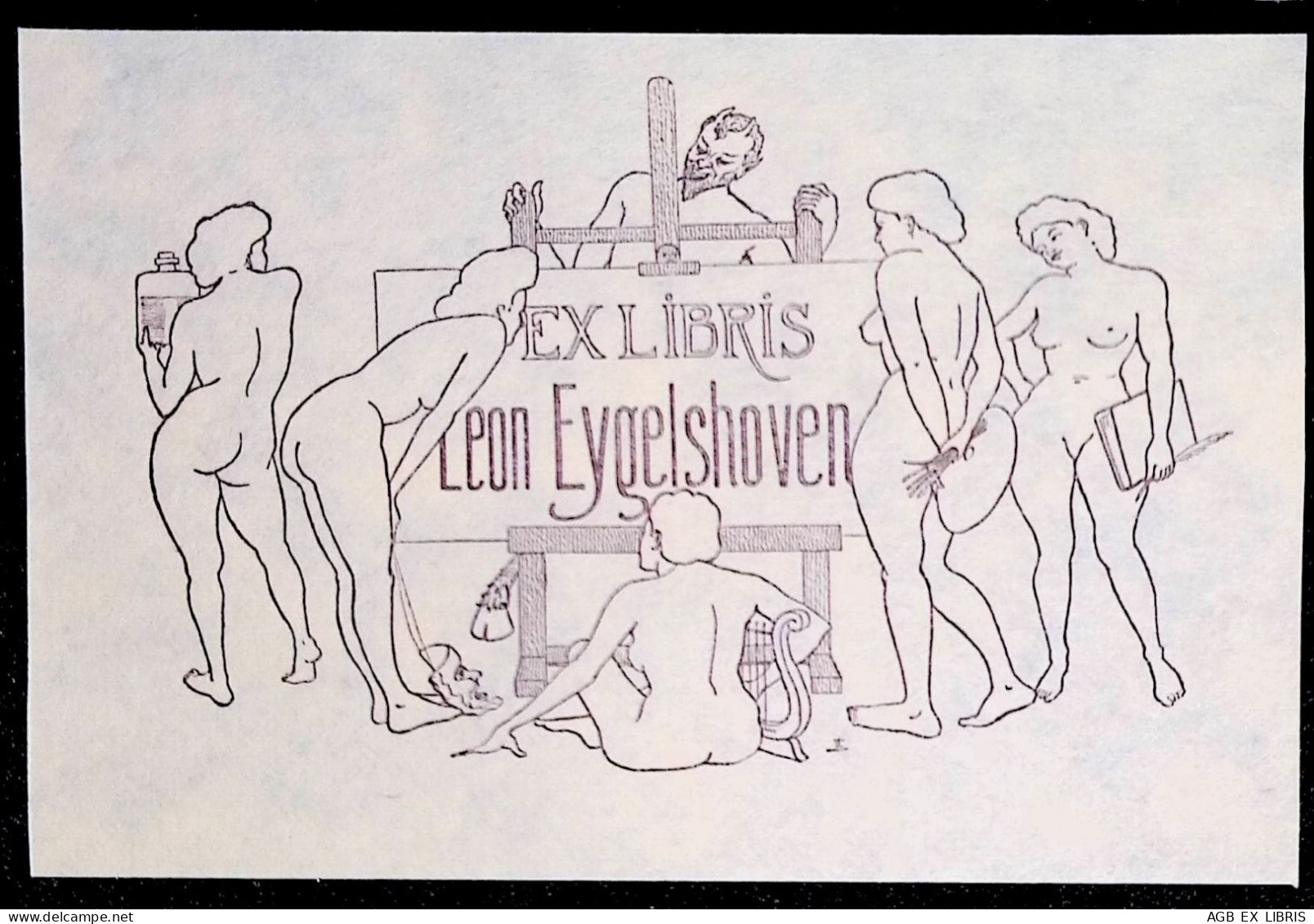 EX LIBRIS LEON EYGELSHOVEN  Per IPSE FECIT L4-B01 EXLIBRIS #3 NUDO EROTICO - Ex-libris