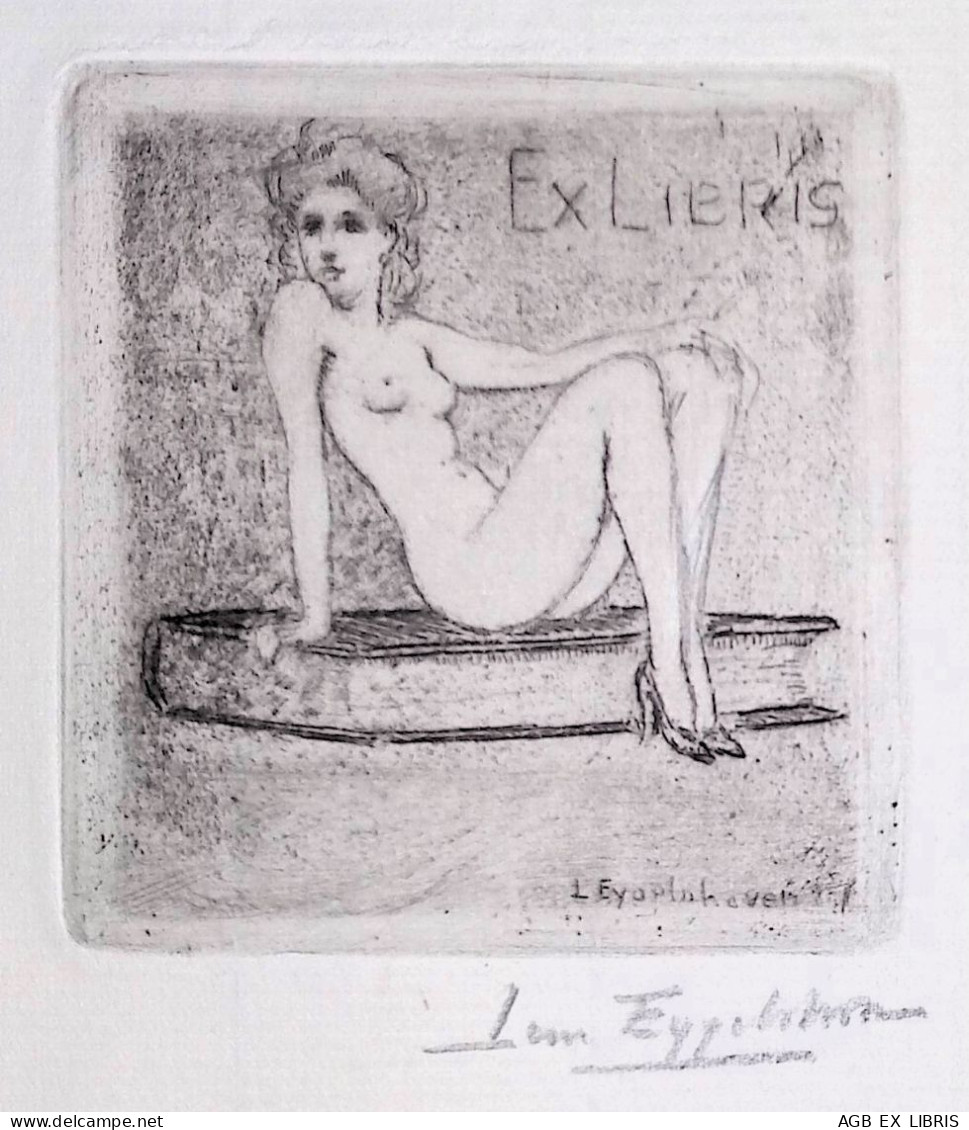 EX LIBRIS LEON EYGELSHOVEN  Per IPSE FECIT L4-B01 EXLIBRIS #4 NUDO EROTICO - Ex-libris