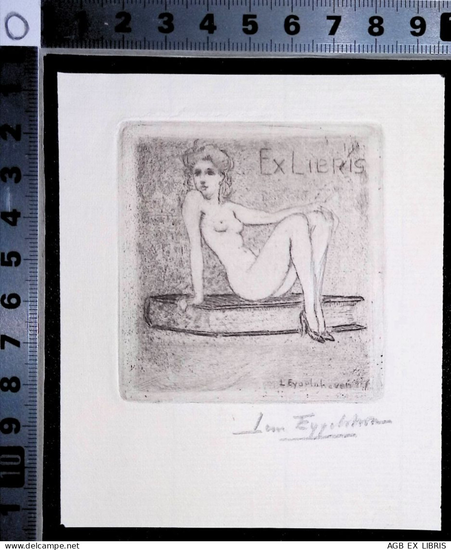 EX LIBRIS LEON EYGELSHOVEN  Per IPSE FECIT L4-B01 EXLIBRIS #4 NUDO EROTICO - Bookplates