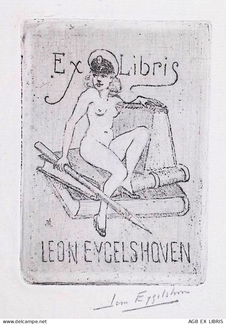 EX LIBRIS LEON EYGELSHOVEN  Per IPSE FECIT L4-B01 EXLIBRIS #5 NUDO EROTICO - Ex-libris