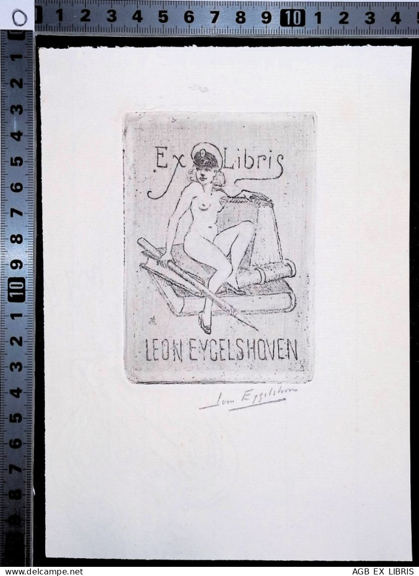 EX LIBRIS LEON EYGELSHOVEN  Per IPSE FECIT L4-B01 EXLIBRIS #5 NUDO EROTICO - Bookplates