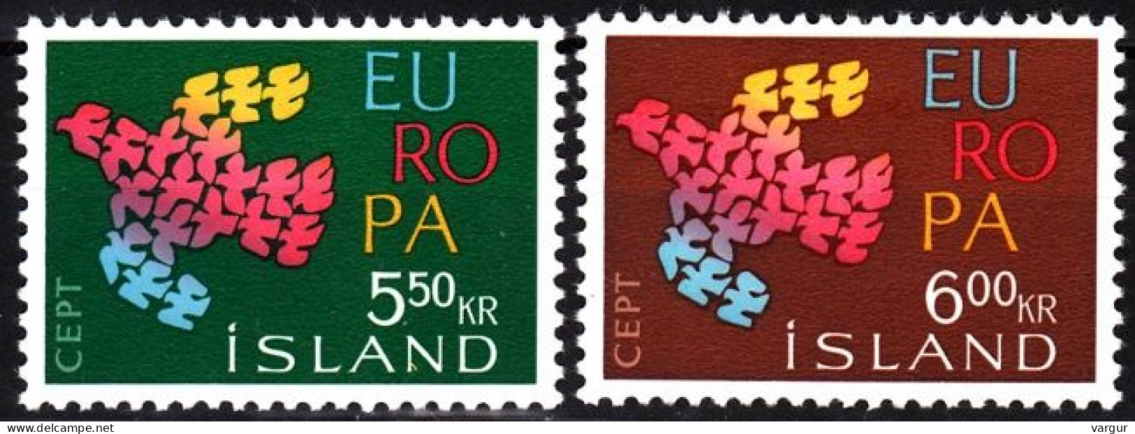 ICELAND / ISLAND 1961 EUROPA. Complete Set, MNH - 1961
