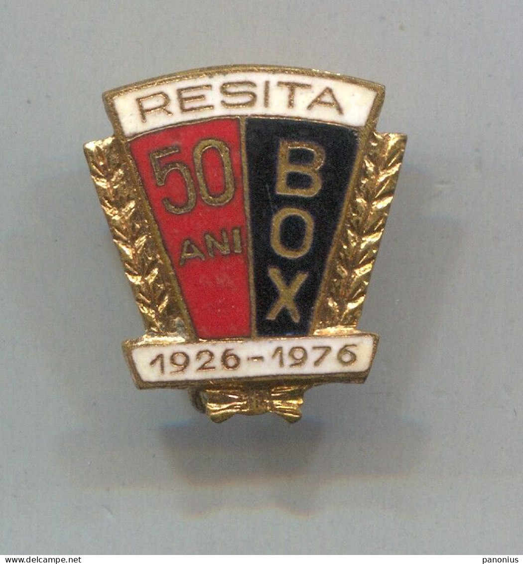 Boxing Box Boxen Pugilato - Romania Resita, Vintage Pin Badge Abzeichen, Enamel - Boxe
