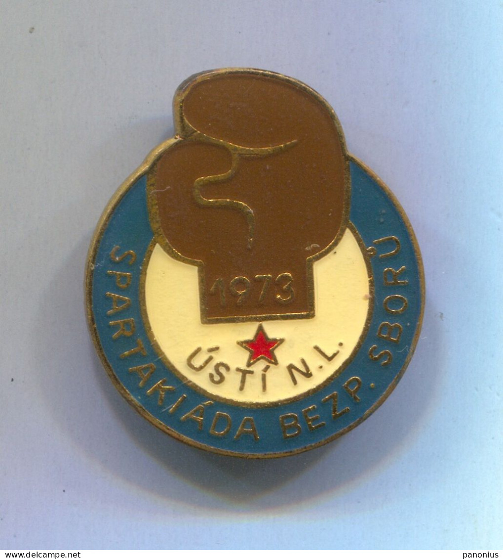 Boxing Box Boxen Pugilato - Spartakiada 1973. Usti N.L. Czechoslovakia, Vintage Pin Badge Abzeichen - Boxeo