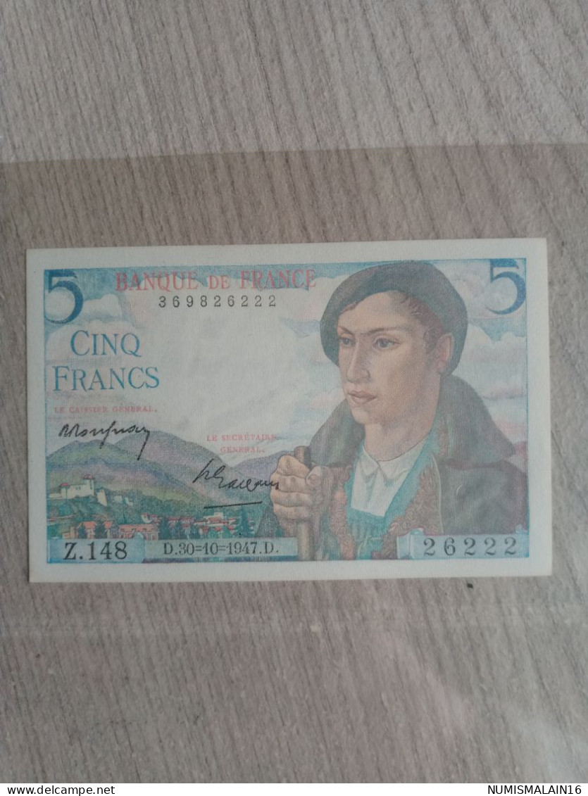 France - Billet De 5 Francs - Le Berger - Superbe - Du 30/10/1947 - 5 F 1943-1947 ''Berger''