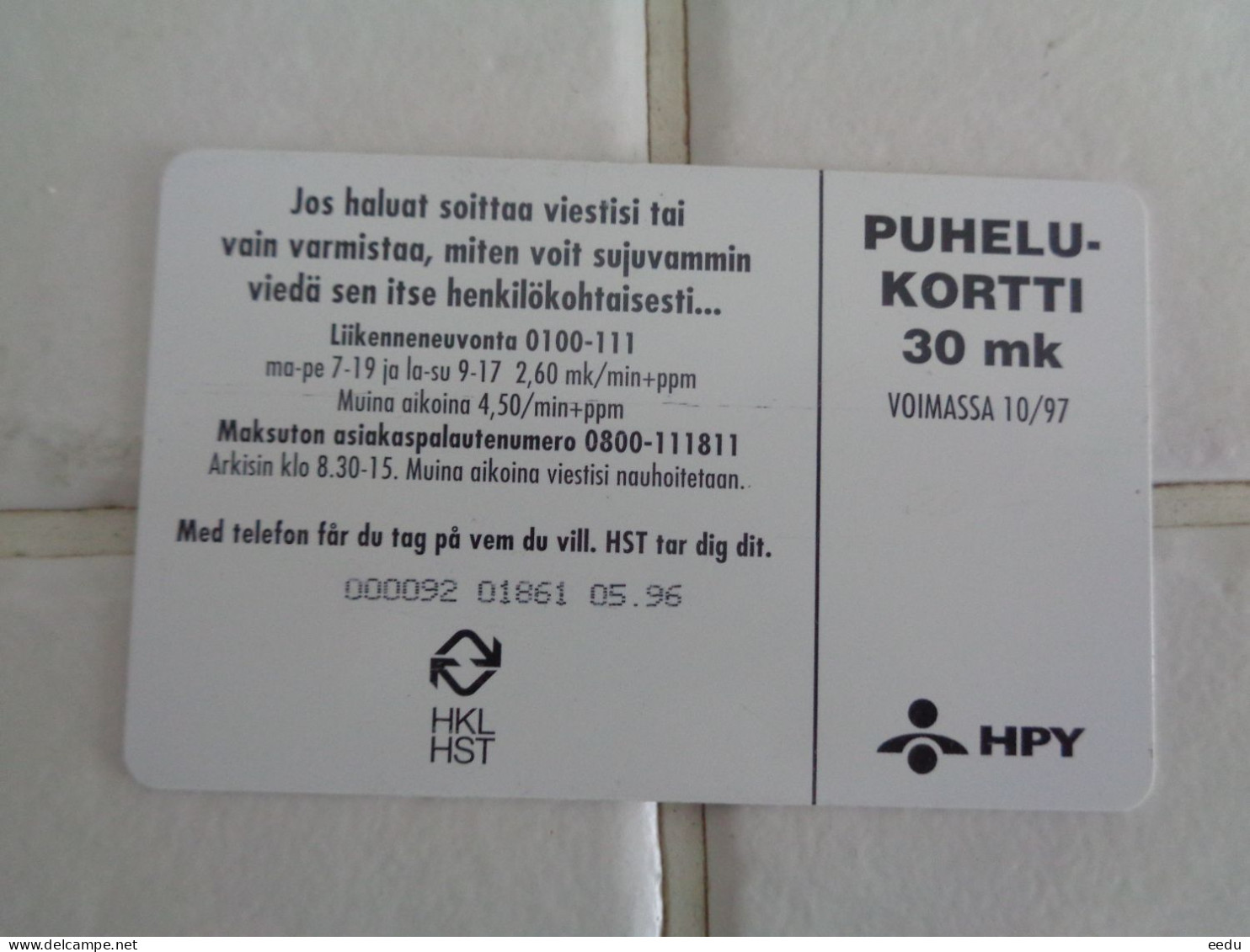 Finland Phonecard HPY E48 - Finland