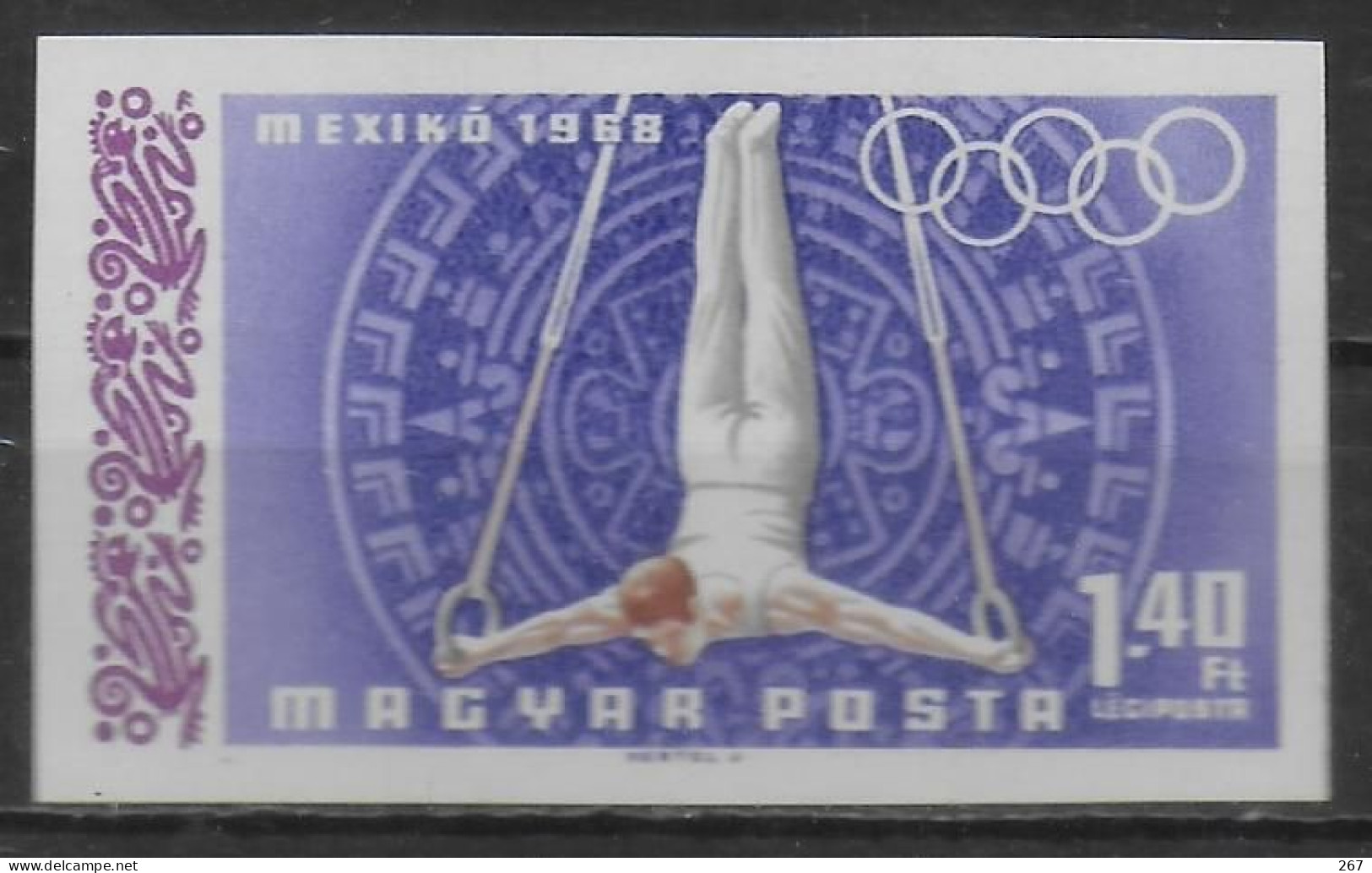 HONGRIE  PA 305   * * NON DENTELE  JO 1968  Gymnastique Anneaux - Gymnastique