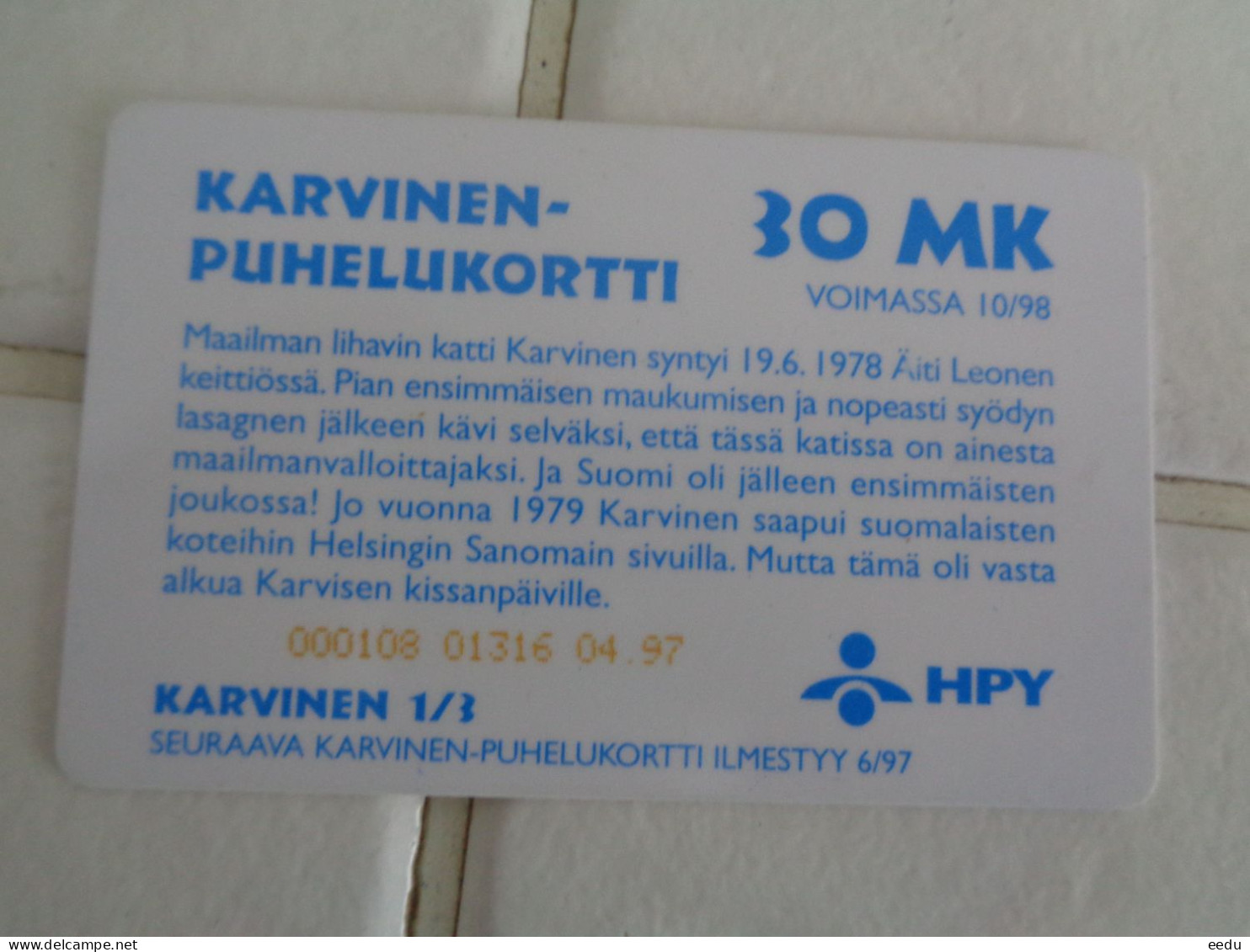 Finland Phonecard HPY E64 - Finlande