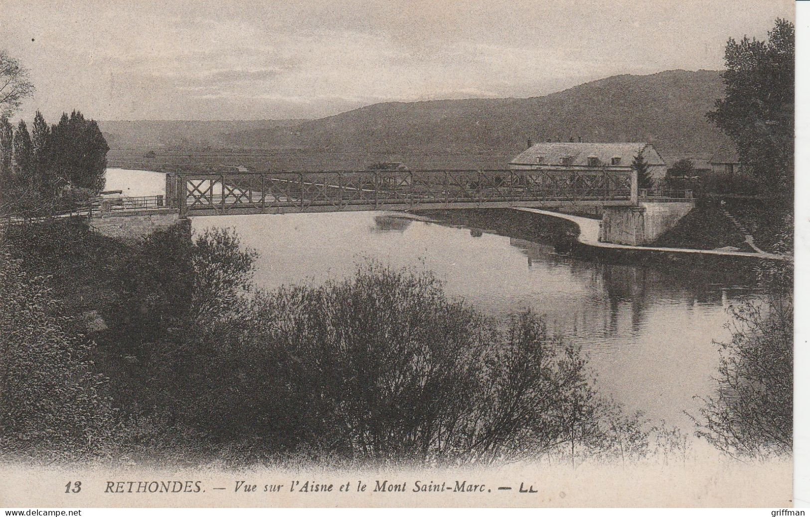 RETHONDES VUE SUR L'AISNE ET LE MONT SAINT MARC TBE - Rethondes