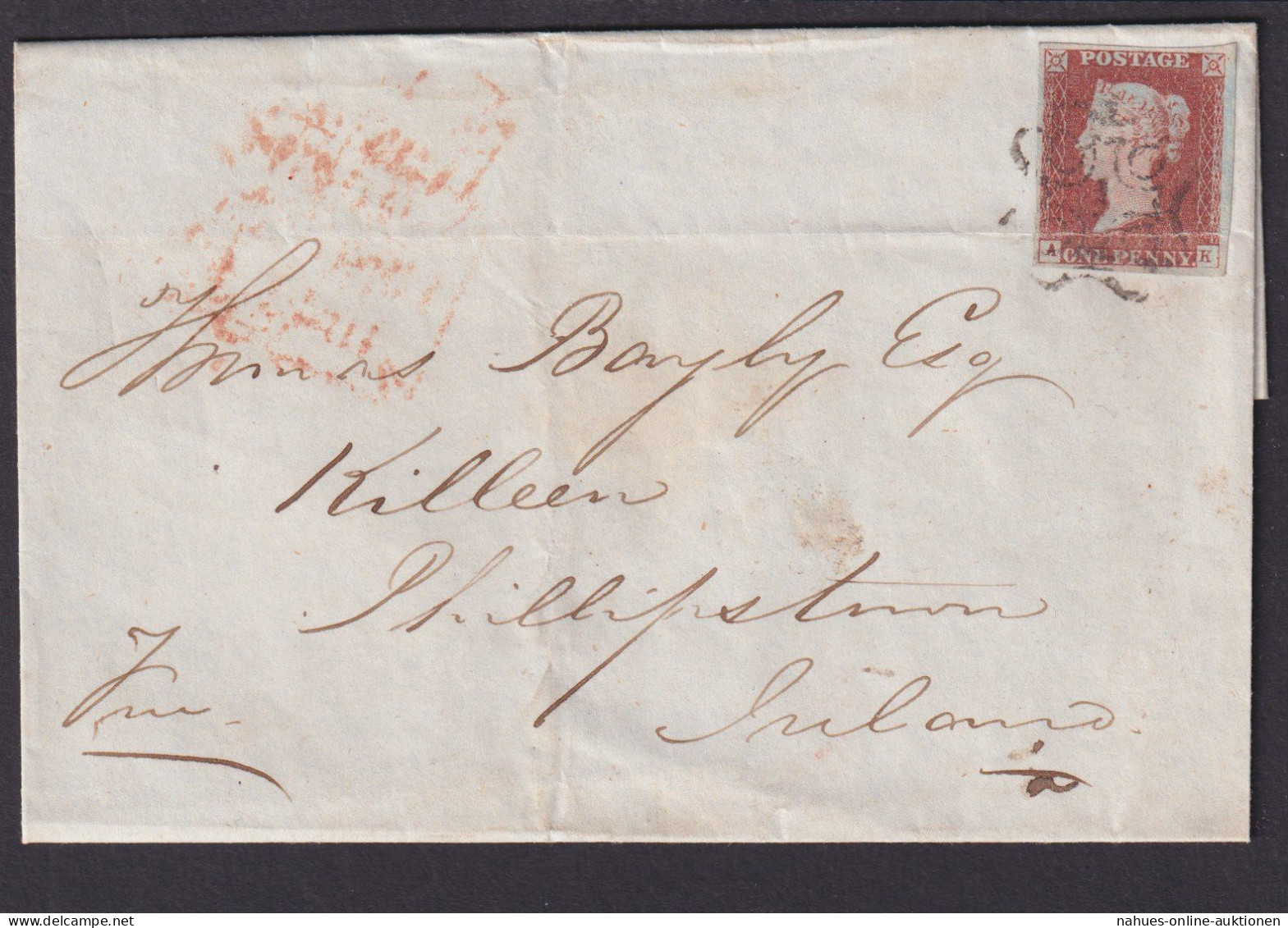 Großbritannien Brief Queen Victoria 3 A-K Malteser Mit Nummer 1 Selten 300,-++ - Storia Postale