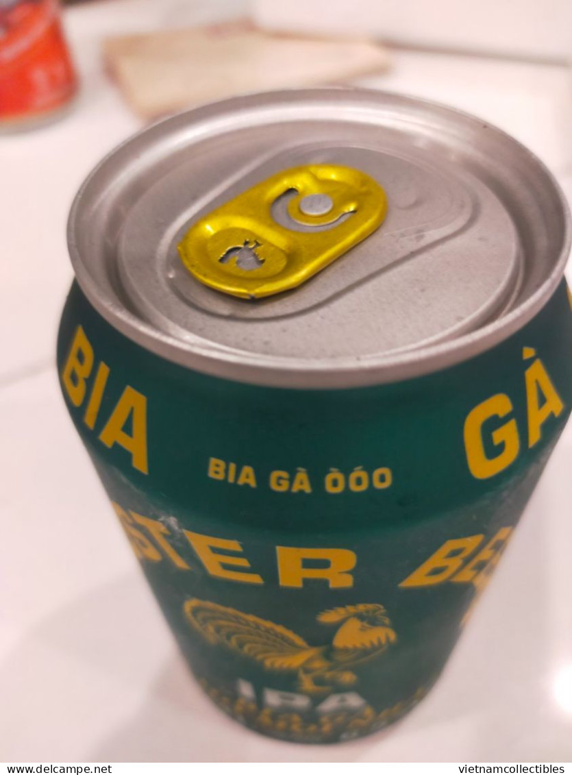 Viet Nam Vietnam ROOSTER BEER / BIA GA (GREEN) 330ml Empty Can - Opened By 2 Holes - Latas